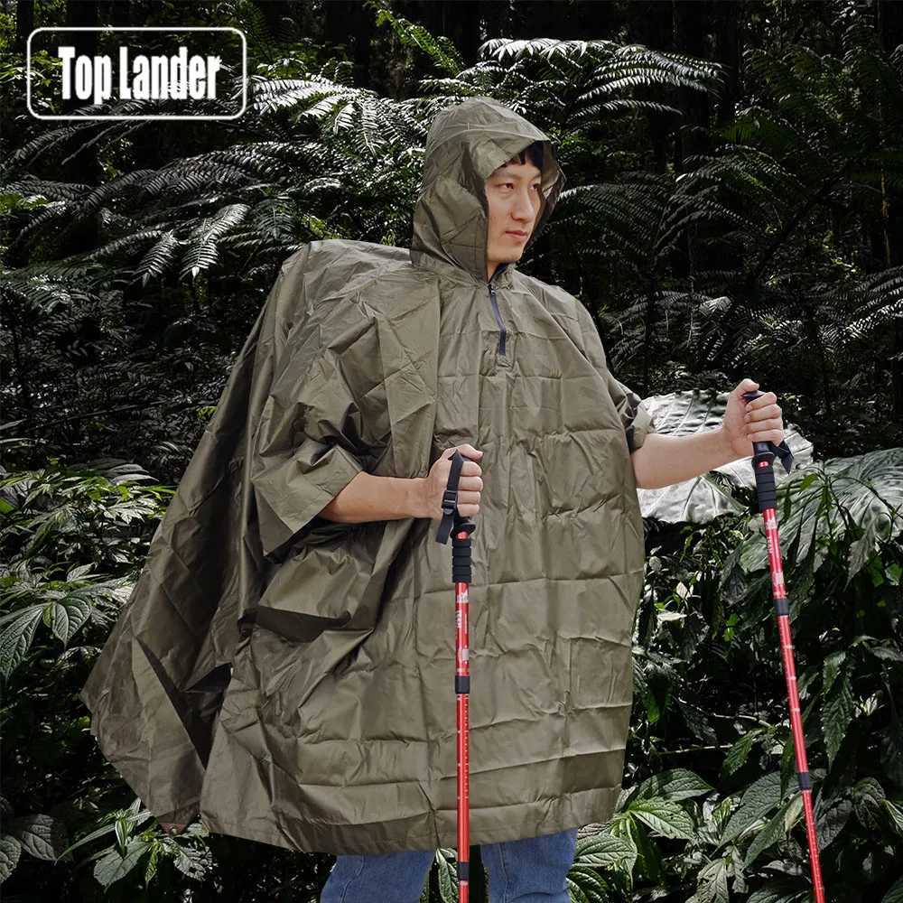 3 in 1 Hiking Rain Poncho Waterproof Reusable Lightweight Adult Men Women Unisex Outdoor Tourist Camping Backpack Raincoat Y250814