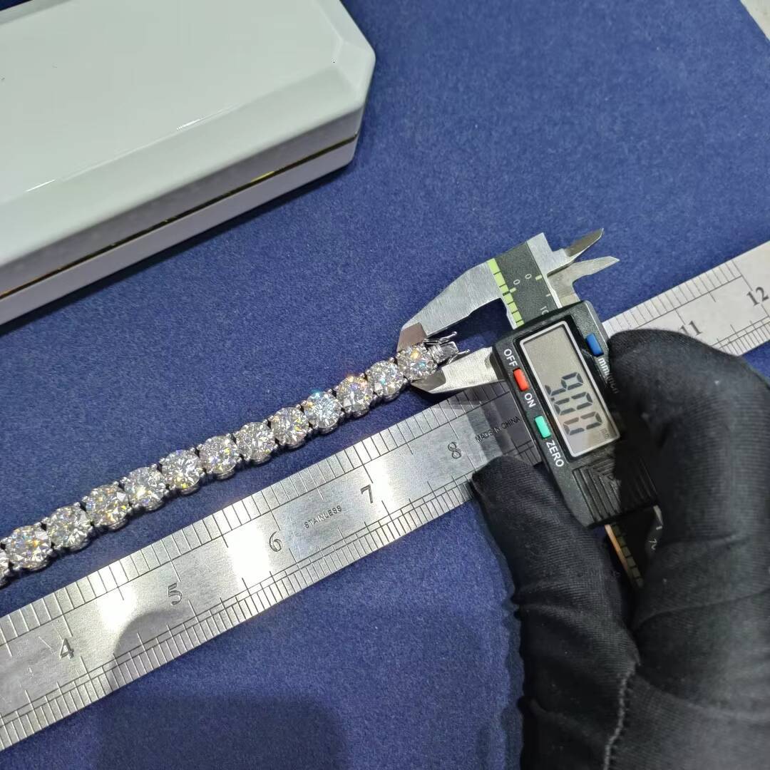 High Quality Personal Customization Tennis Bracelet Silver 925 9mm VVS Moissanite Iced Out Tennis Chain