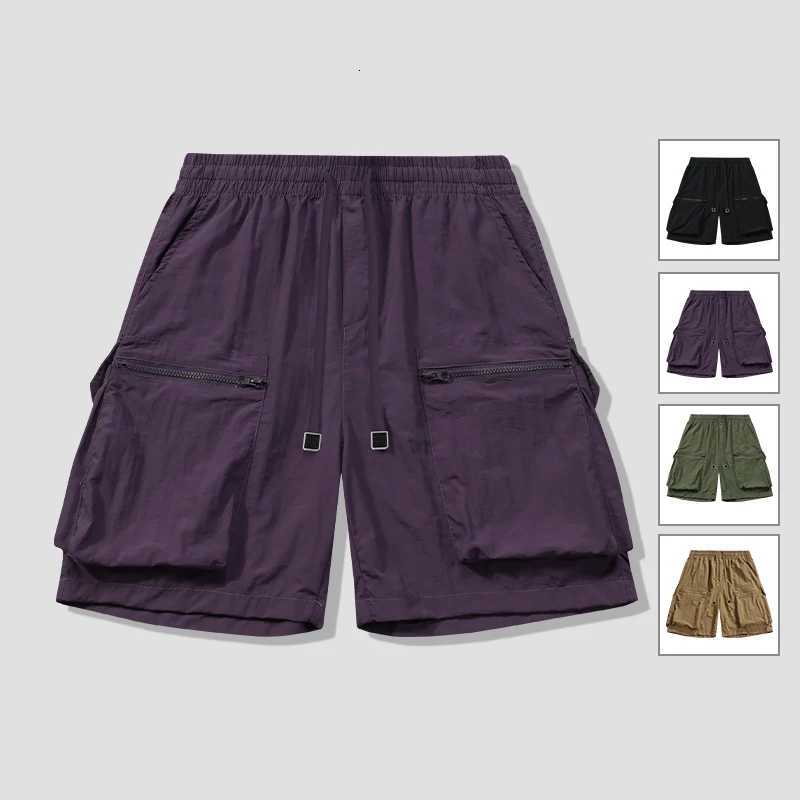 Workwear shorts for men summer loose sports shorts summer mens ice silk casual cropped pants Y250814