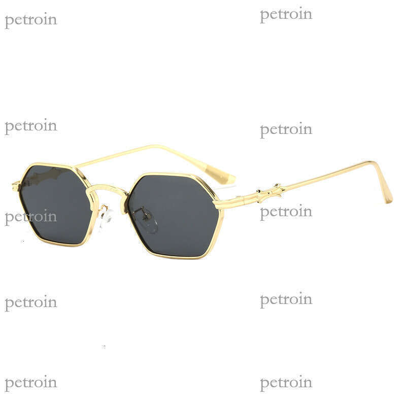 New Polygonal Small Frame Metal Men Driving Sun Protection Personality Fashion Ins Sunglasses for Women
