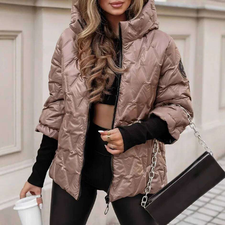 Designer Clothing 2025 Oversized Hooded Jacket For Women With Pockets And Zipper Long Sleeve Loose Coat Street Fashion Outerwear
