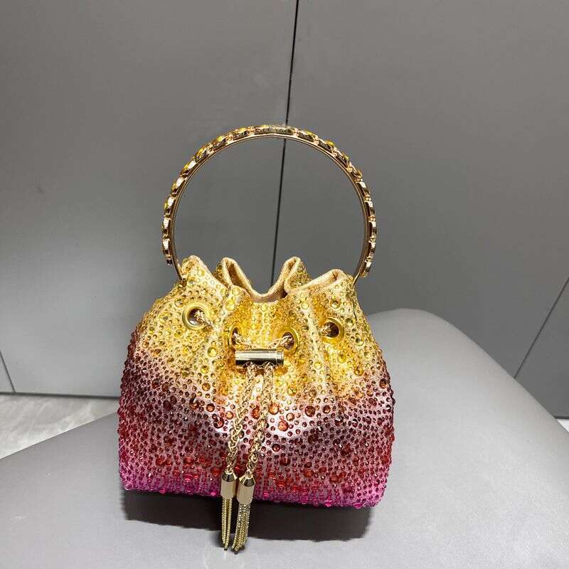 Women's Bags Handle Rhinestones Evening Purses And Handbag Designer Shoulder Shiny Crystal Clutch Purse Bucket Bag