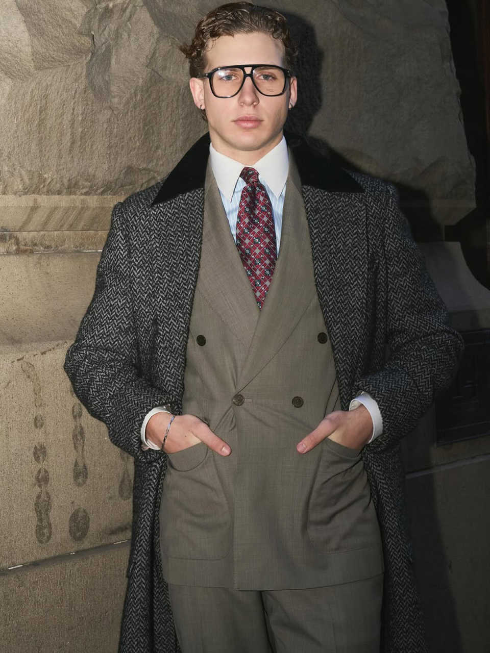 Classics Men Long Overcoat Wool Blends Notched Lapel Trench Double Breasted Warm Jacket Business Customized