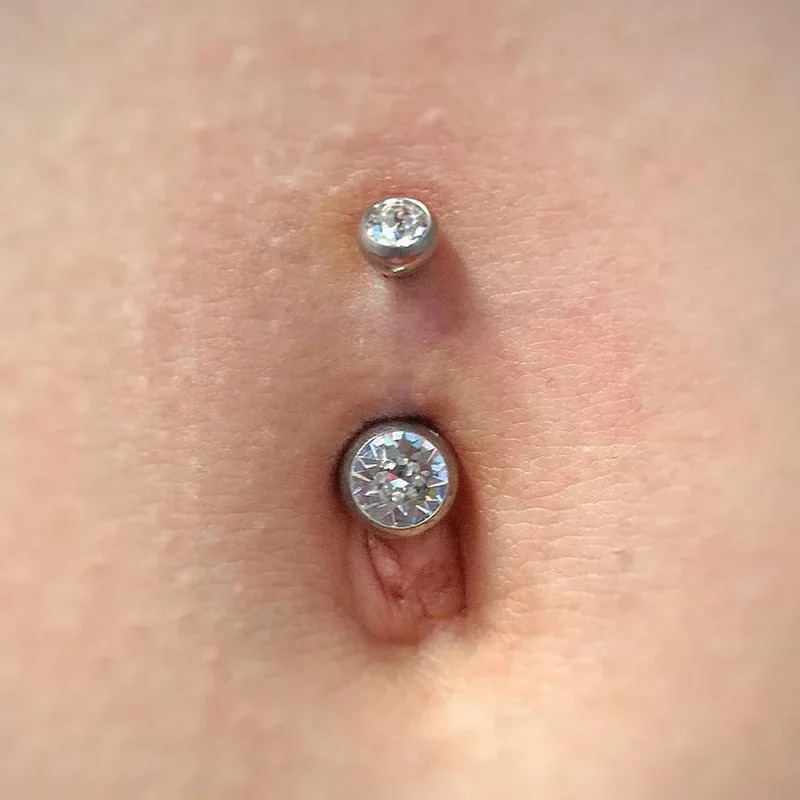 ASTM F136 PIERC Belly Button Ring Bellybutton Piercing Double Crystal Women Sexy Body Jewelry Ear pendant Navel Rings 250807