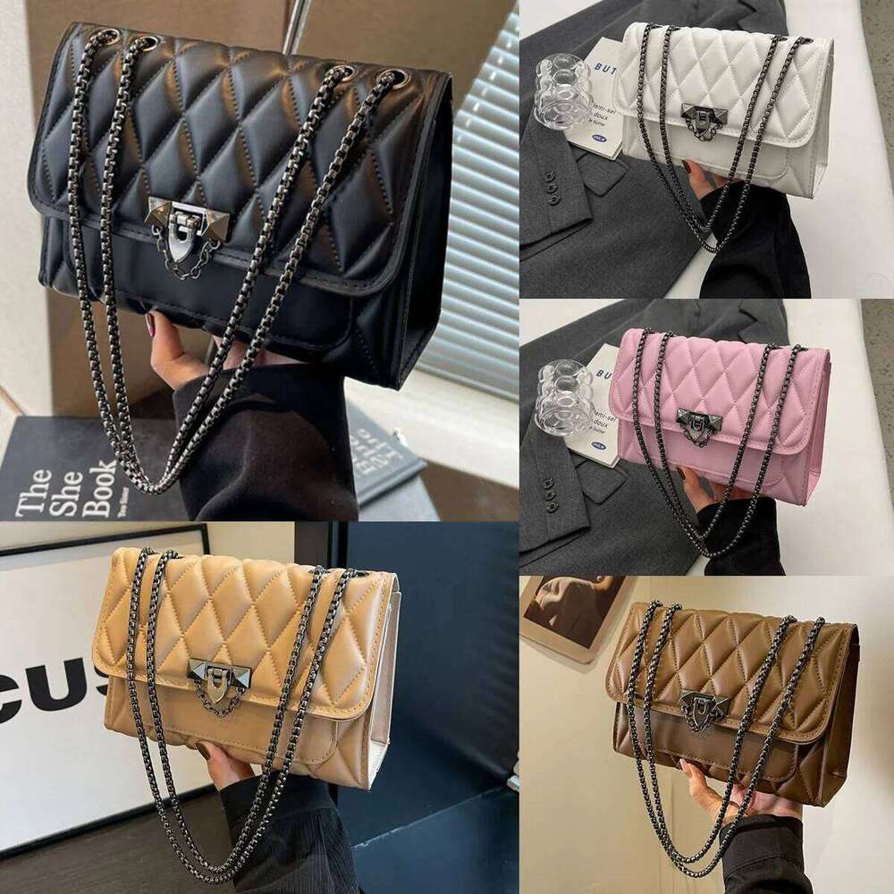 Simple And Stylish Dia Grid Crossbody Metal Chain Shoulder Bag Suitable For Women S Daily Leisure Use A DH