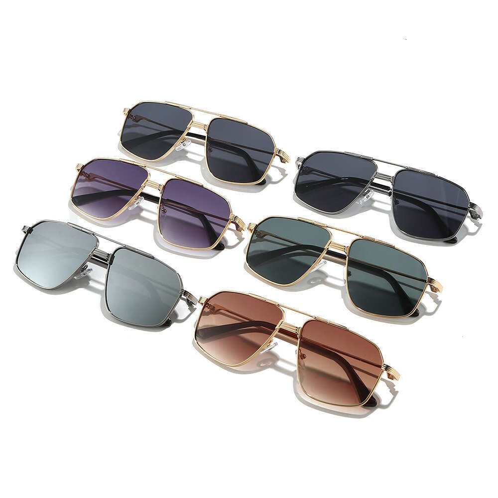 New Metal Men's UV Protection Fashion Street High-end Women's Sunglasses Internet Celebrity Same Style Glasses