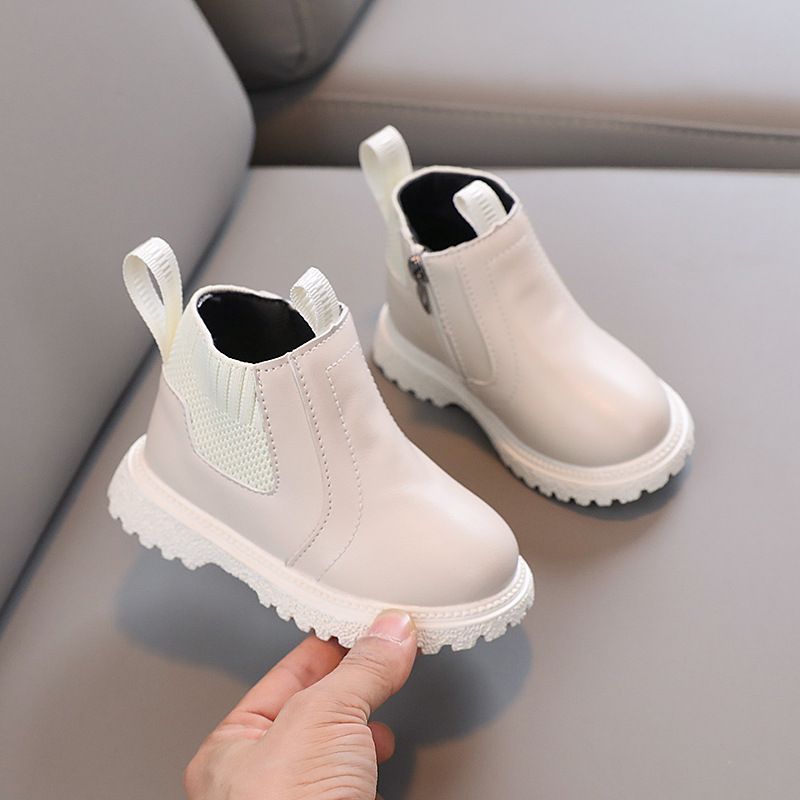 Fashion Kids Boots PU Leather Boots New Winter Children's Shoes Kidsnest Boys Girls Anti Slip Foot Warmer Toddler Snow Boots Size US 5C-12.5C