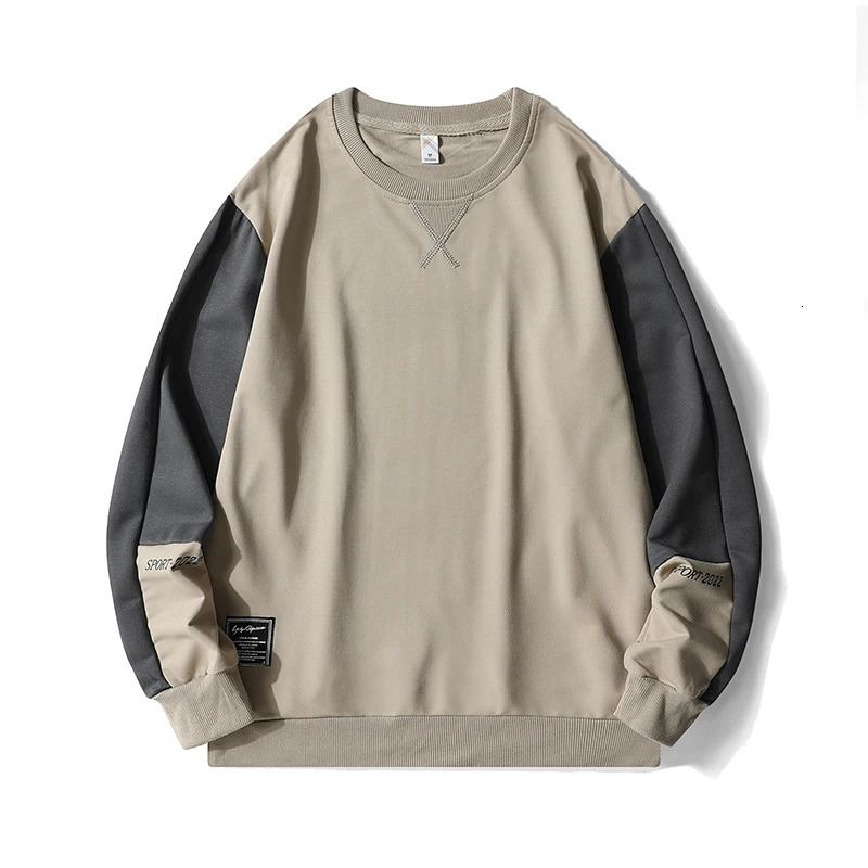 Mens Casual Sweatshirt Hoodie Men Harajuku Streetwear Pullover Male Patchwork Loose ONeck Fashion Hip Hop Hoodies 250814