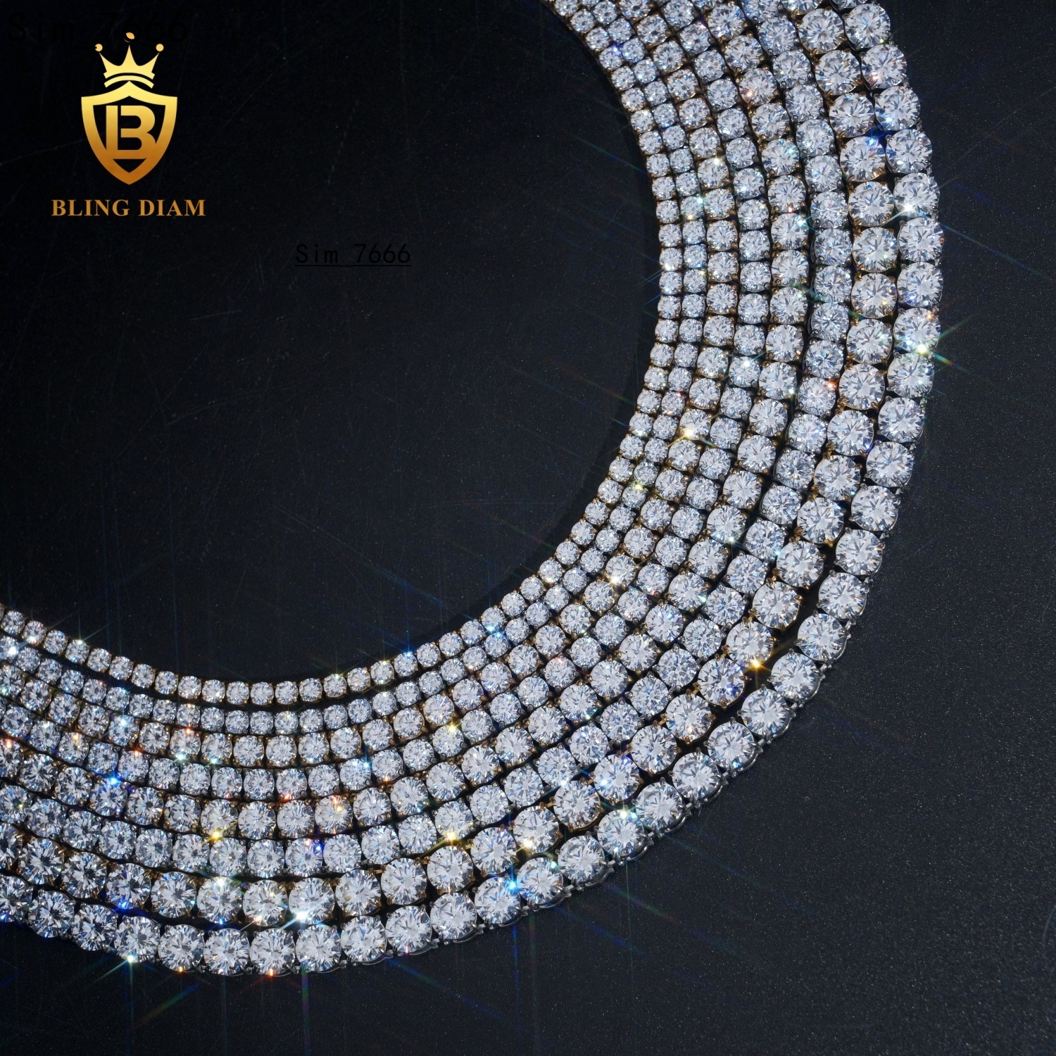 Wholesale Price Fashion Stainless Steel Tennis Chain 3mm-6mm Moissanite Tennis Bracelet Necklace Iced Out Luxury Jewelry