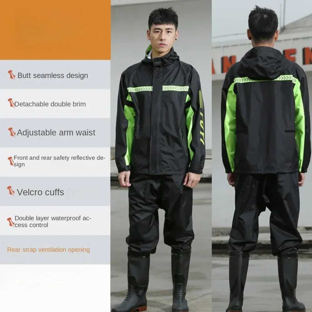 Motorcycle Riders Durable Lightweight Waterproof Cycling Suit Windproof Raincoat and Pants Set Y250814