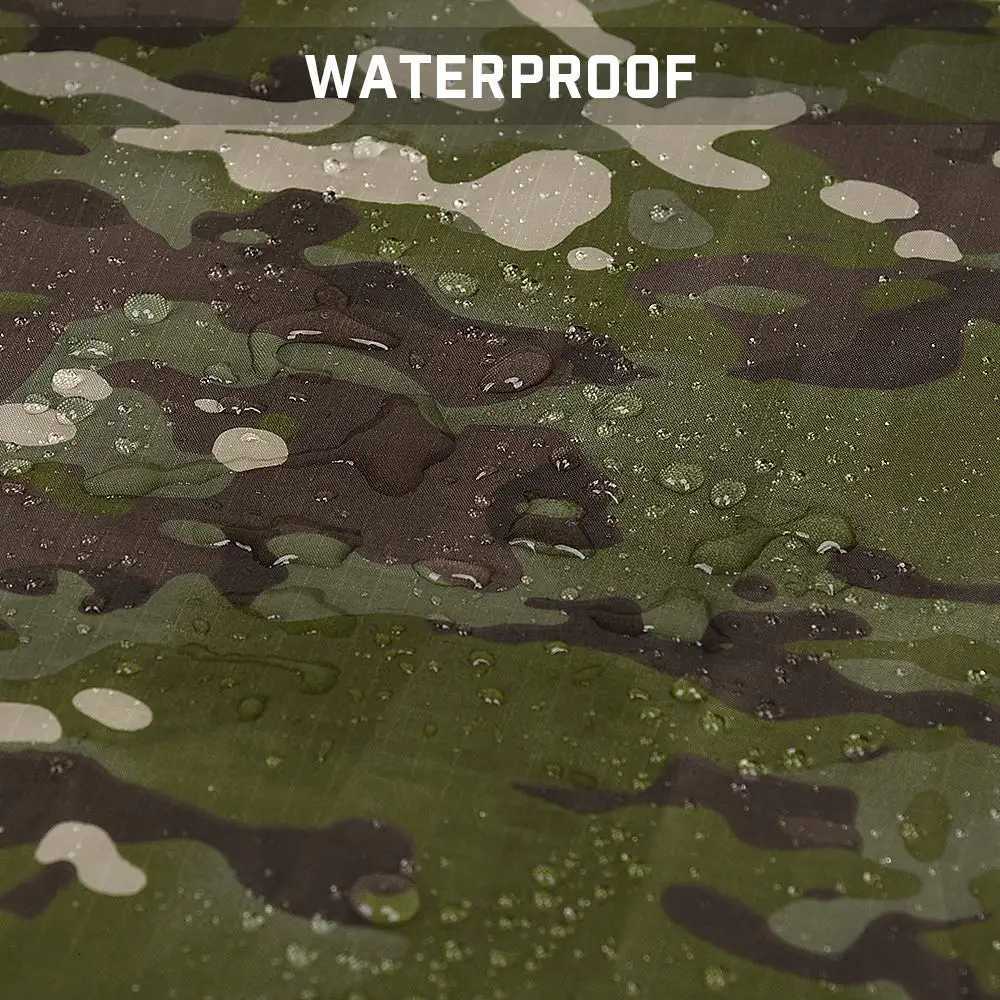 Portable Camouflage Waterproof Fabric Rain Protection Cape Woodland Adult Poncho Raincoat Cloak Travel Rainproof Motorcycle Man Y250814