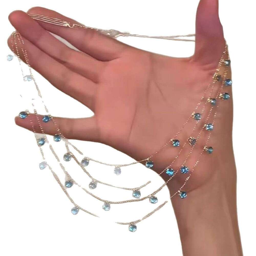 Multi-Layer Zirconia Necklace - 18K Gold/Rhodium Plated Geometric Choker Set | French Minimalist Jewelry (HN6819-5)