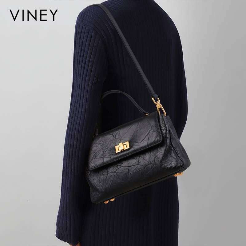 VINEY Ladies 2025 New Crossbody Women's Genuine Leather Large Capacity High-End Handbag Shoulder Bag