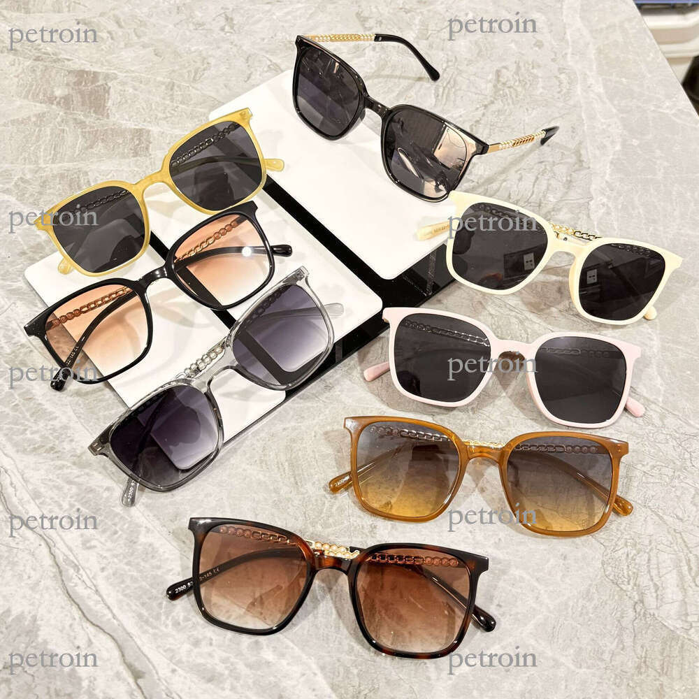 New Women's Personality Chain Pearl Decor High-end Trendy Sunglasses