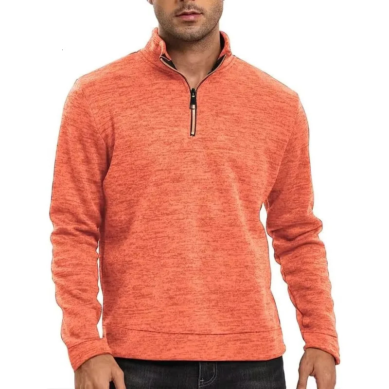 Mens Half Zipper Lightweight Sweatshirts Solid Color Pullover for Men Long Sleeve Turtleneck Streetwear Warm Jacket Coats 250814