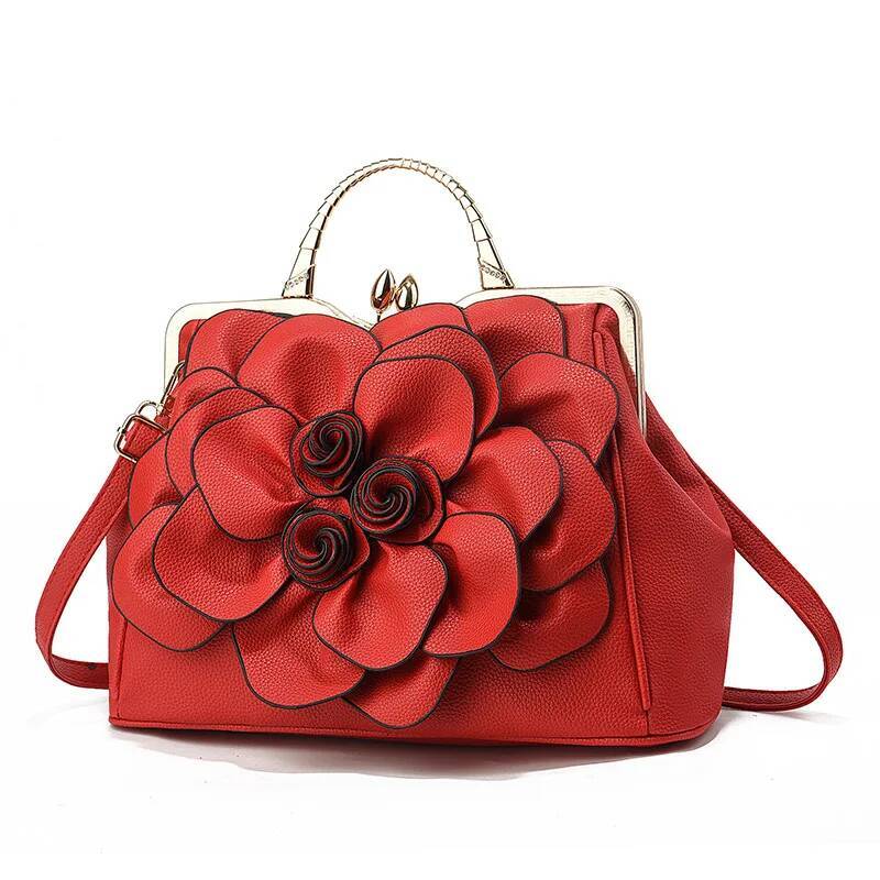 Elegant Fashion Flower Women's Bridal Wedding Atmospheric Handbag Large Capacity Shoulder Crossbody Bag