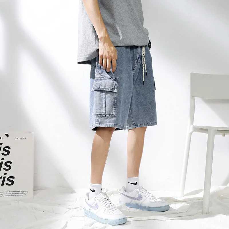 2025 New Denim Shorts for Mens Summer Thin Loose Breathable Pentagram Pants Trendy Versatile Casual Mid length Versati Y250814