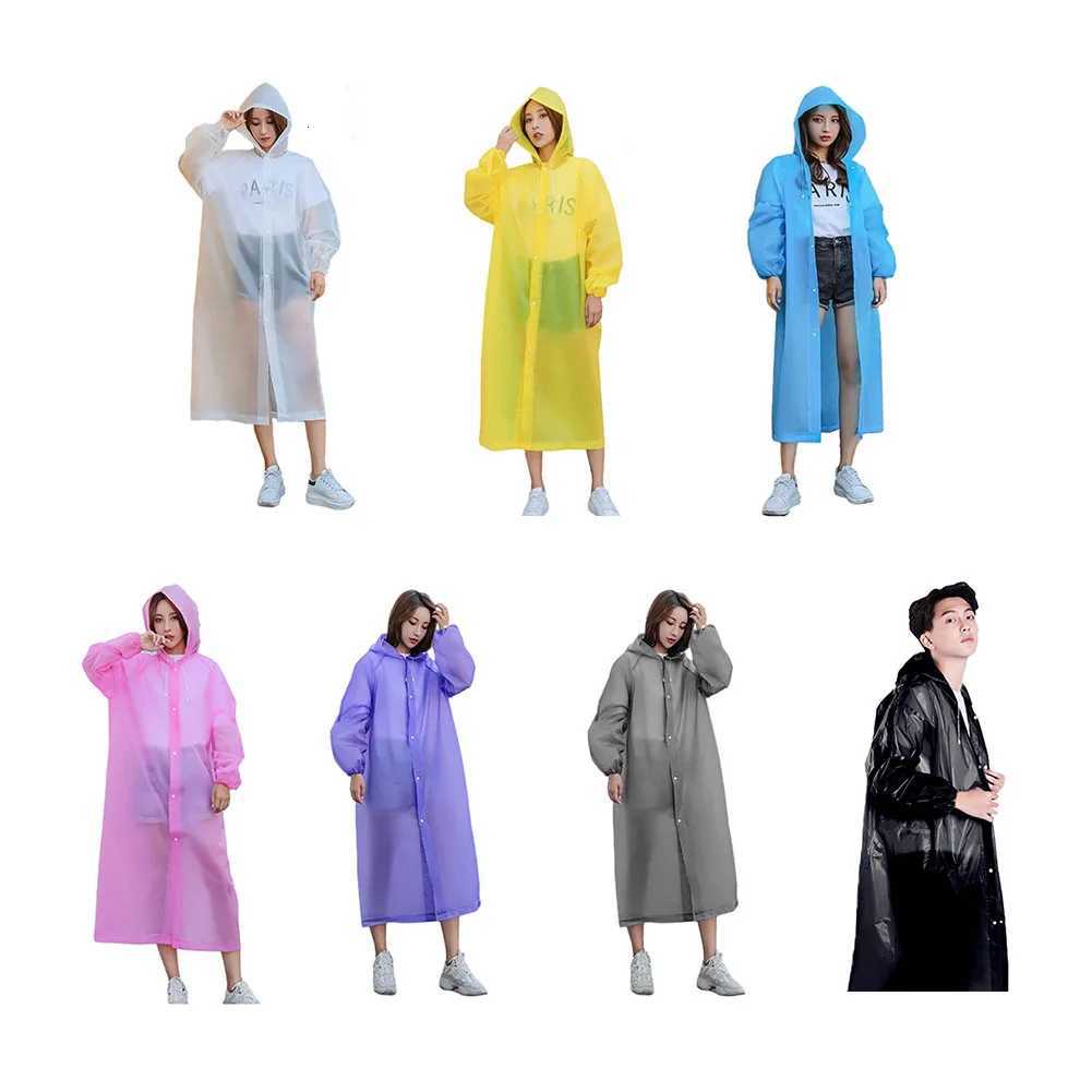 Raincoat Women Men EVA Impermeable Thickened Waterproof Rainwear Suit Outdoor Camping Hiking Rain Poncho Fashion Hooded Raincoat Y250814