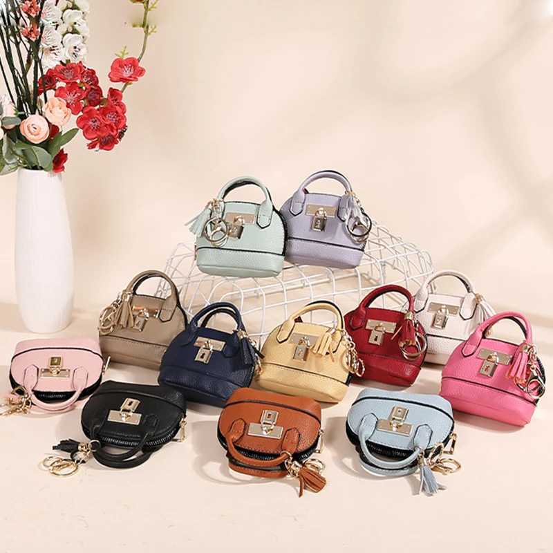 With Keychain Mini Luxury Phone Bag Mini Handbag Coin Purse Leather Coin Bag Simple Gift Mini Storage Pouch Y250815