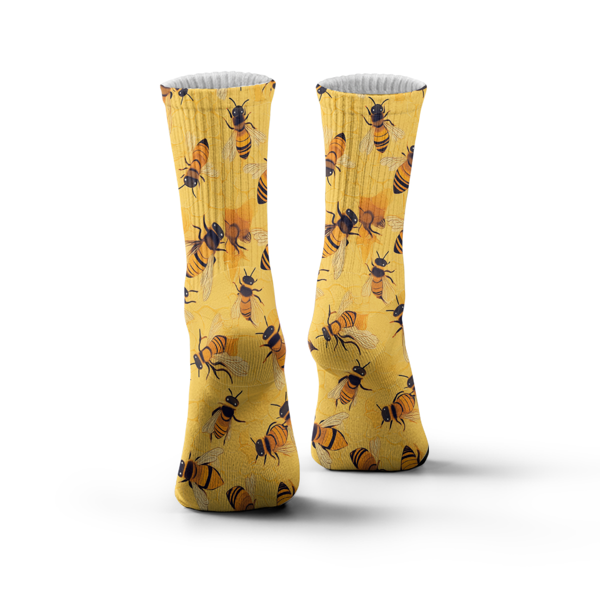 Vibrant Bee Pattern Unisex Tube Designer Sock C147
