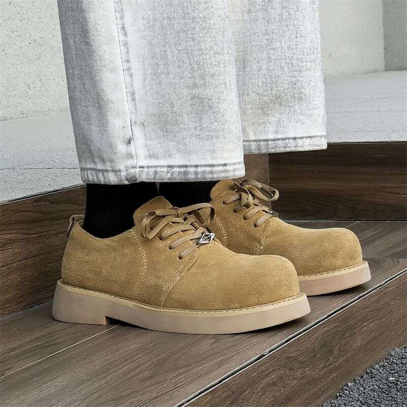 New Leather Spring Shoes High-top Men's Heightening Tooling Martin Boots