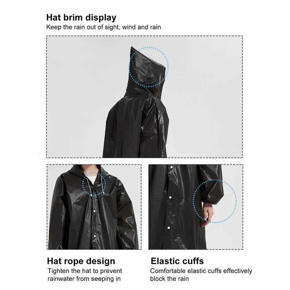 High Quality 1piece 145*68CM EVA Unisex Raincoat Thickened Raincoat Women Waterproof Men Black Camping Waterproof Rainwear Suit Y250814
