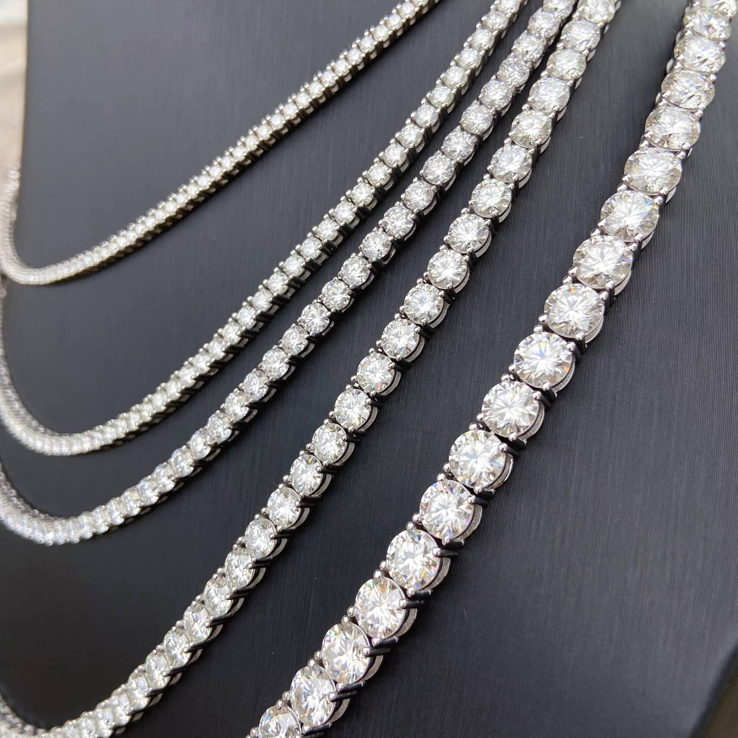 RTS 2mm 3mm 4mm 5mm 6.5mm Silver S925 Chain VVS Moissanite Diamond Fashion Tennis Chain