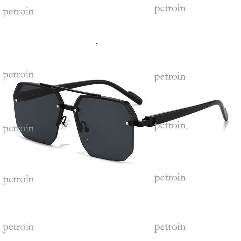 New Frameless Fashion Metal for Men and Women, Unique High-end Square Street Style Driving UV Protection Sunglasses Trend