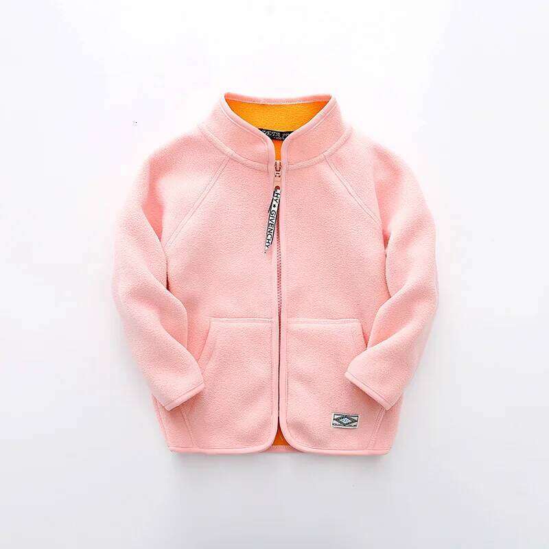 Warm Polar Fleece Unisex Child Coat Full Zip Sanding Baby Girls Boys Jackets School Kids Children Outerwear 2-8 Years Old