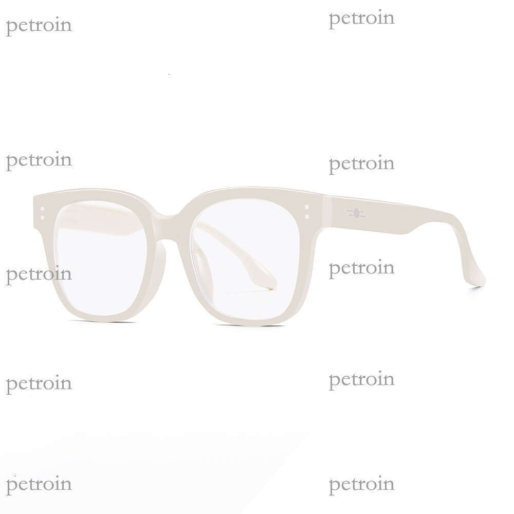 2024 New Anti-Blue Light Computer Internet Celebrity Style Black Frame Plain Face Versatile Men's Non-Prescription Glasses