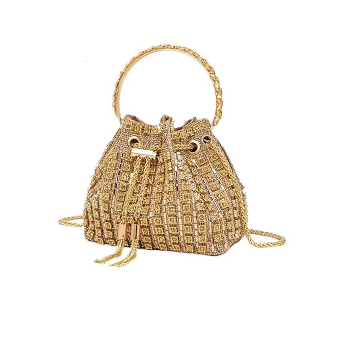 JIOMAY Womens 2025 Fashion Light Banquet Bag with Charm Diamond Inlaid Handbag Fashion Full Diamond Bucket Bag Z250815