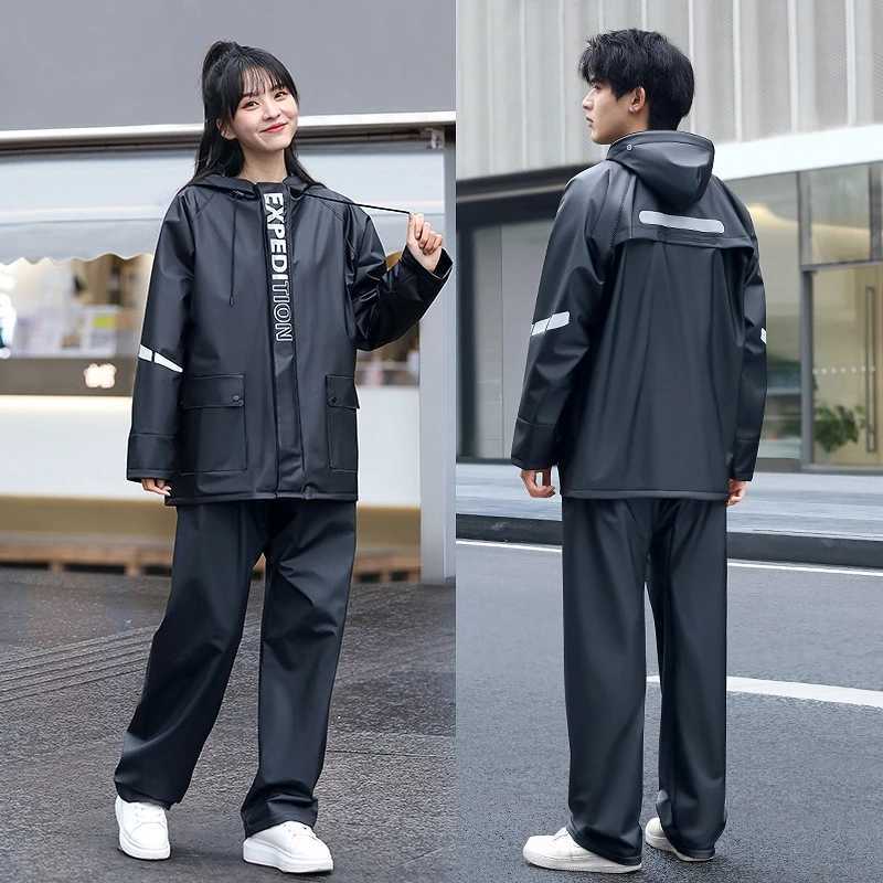 1 Set Split raincoat rain pants suit Full body rainstorm proof take away waterproof suit Reflective motorcycle raincoat suit Y250814