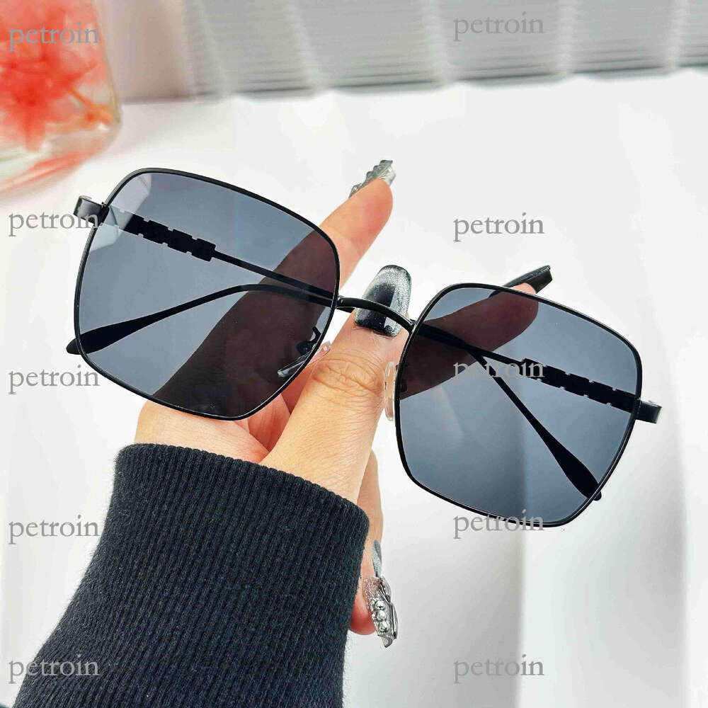 New Metal Trendy Korean Fashion Large Frame Slimming Street Style Internet Celebrity Driving Sunglasses for Men and Women
