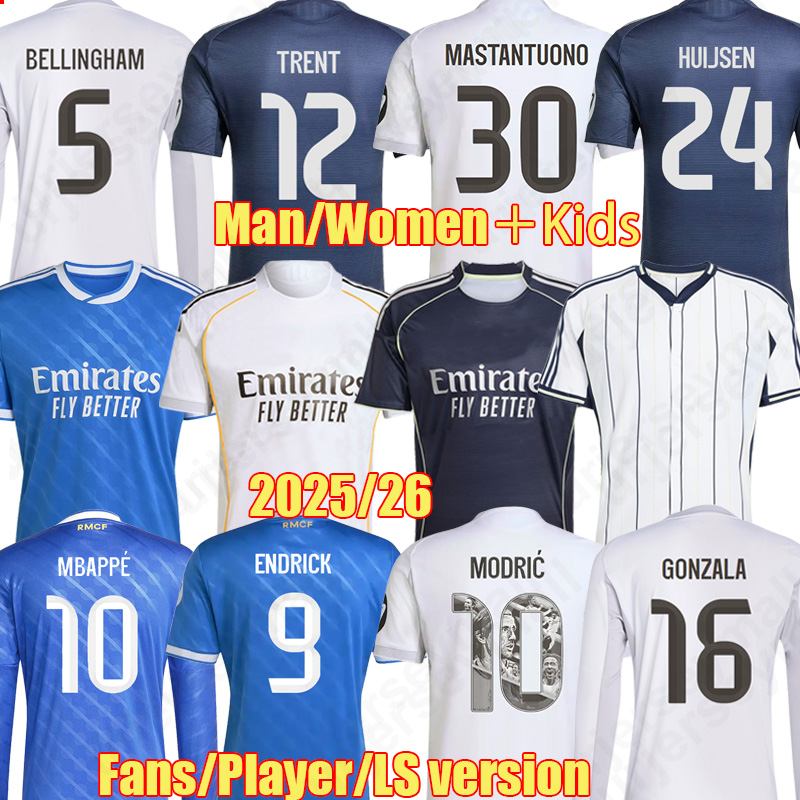 25 26 Player BELLINGHAM REALS Soccer Jerseys MBAPPE ENDRICK fourth VINI JR kits RODRYGO camiseta GONZALO 2025 2026 kids MaDRid football shirt TCHOUAMENI HUIJSEN