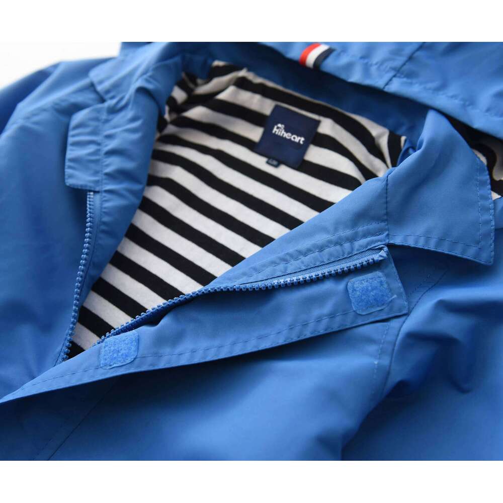 3-9T Kids Boys Girls Hooded Spring Autumn Outerwar Waterproof Children Rain Jackets Sportswear Cotton Lined Windbreaker