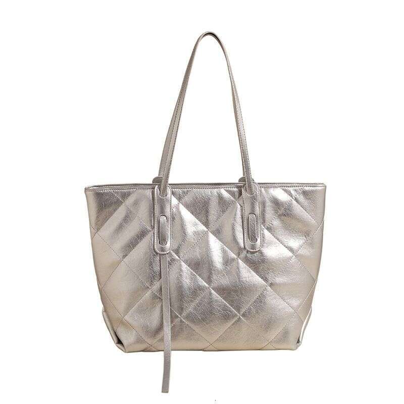 OLOEY Large Capacity Versatile For Women In 2023, New Trend This Year, Solid Color Dia Grid Shoulder Bag, Textured Commuting Tote Bag