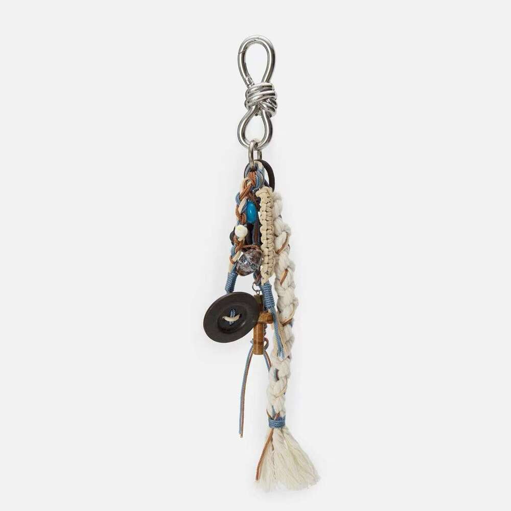 Bag charms Ethnic Style Designer charm Handmade Wrapped Woven Bag Pendant Phone Chain Mixed Color Beaded Keychain Accessory