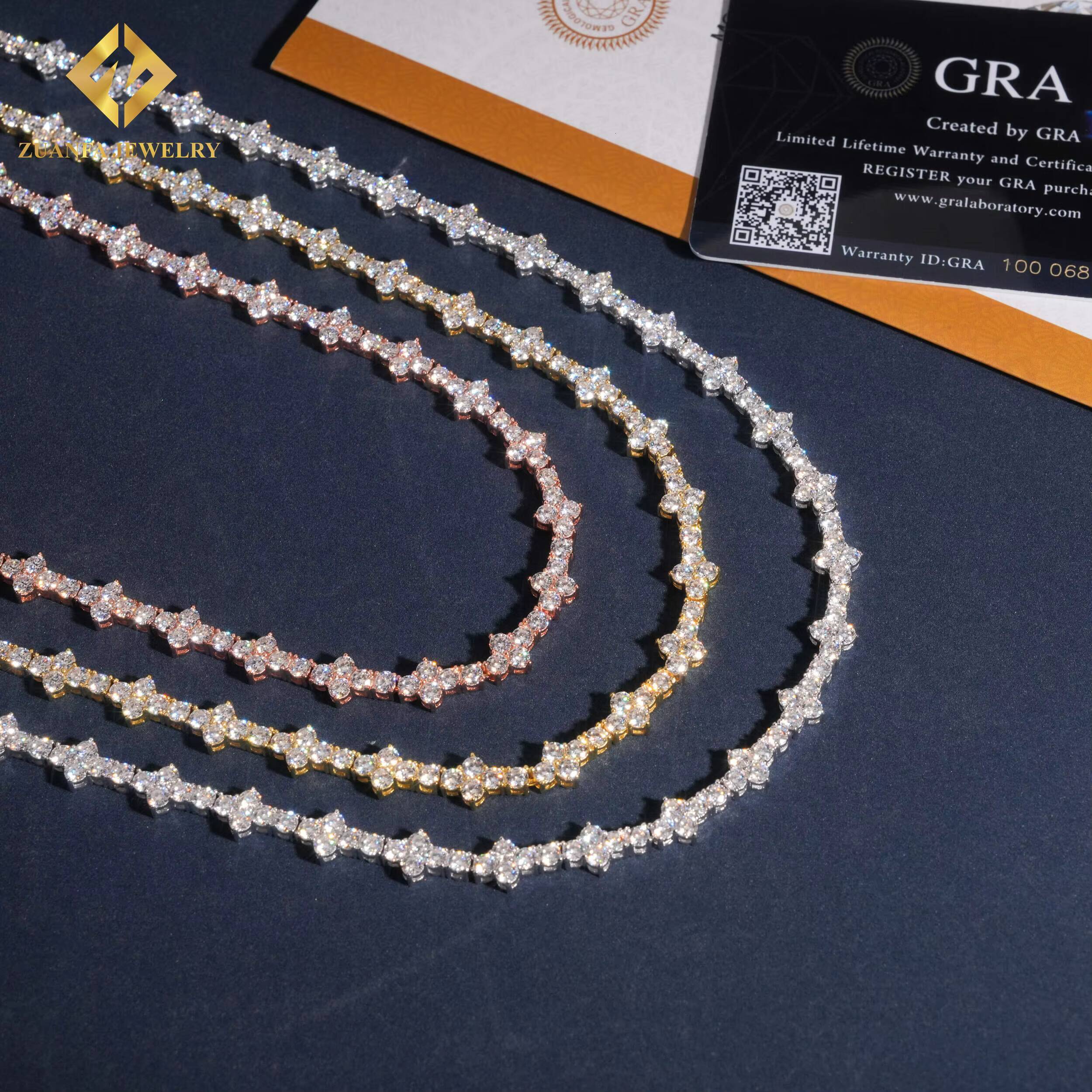 Hot Sale Cross Tennis Chain 925 Sterling Silver 18K Gold Plated 3mm Moissanite Diamond Tennis Chain Bracelet Fine Jewelry