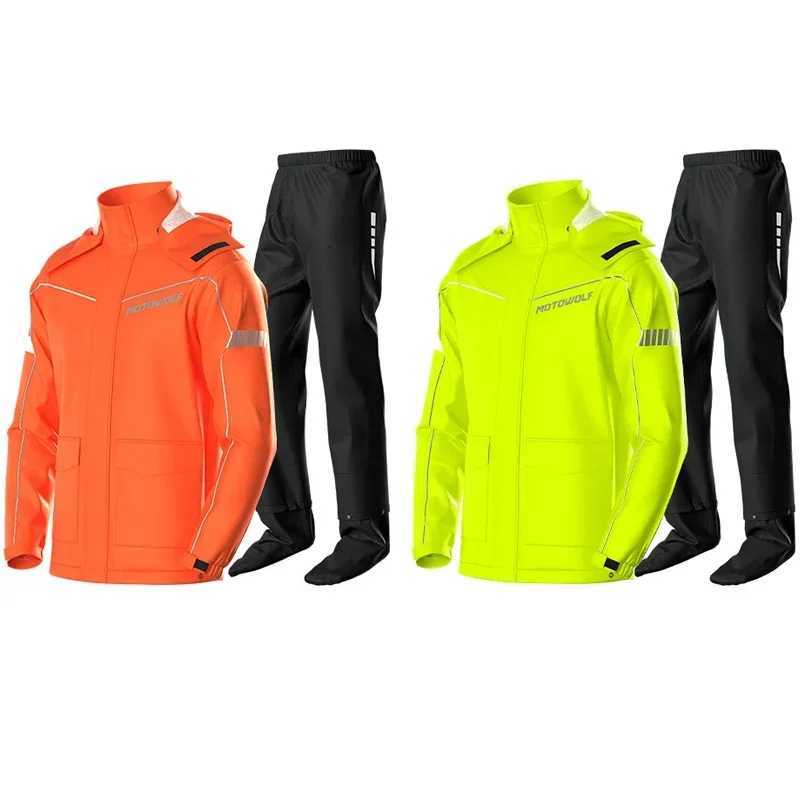 Motorcycle Rainsuit Waterproof Split Raincoat Suit Cycling Motorbike and Pants Lightweight Foldable Windproof Reflective Y250814