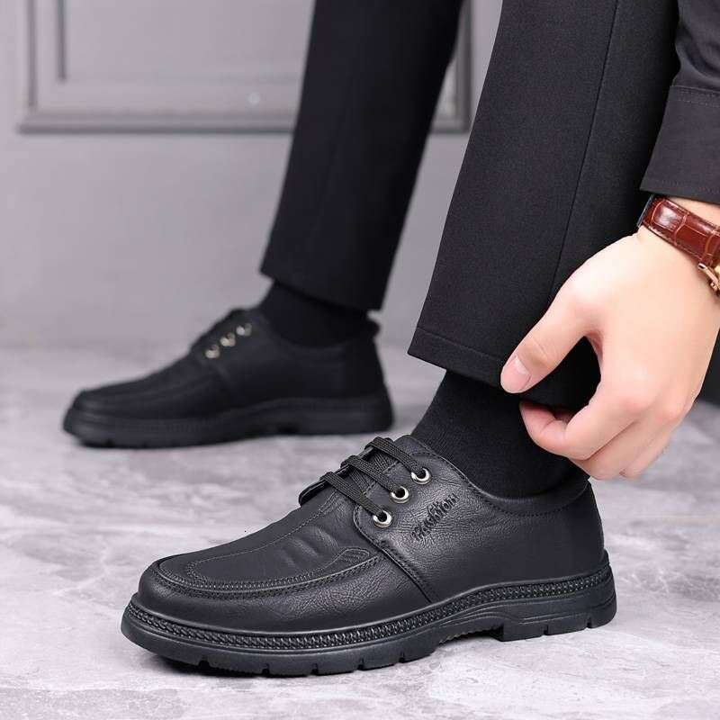 Brand Mens Casual Footwear Men Formal Business Leather High Quality Male Walking Shoes Lace Up Men's Skate Flats