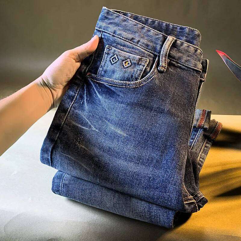 2025 autumn new jeans men's small straight tube versatile casual fashion Korean version trendy washed denim pants
