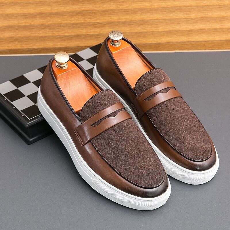Trendy British Style Leather Shoes For Men In Summer 2025, New Breathable And Vatile Casual Men's Shoes, Low Top