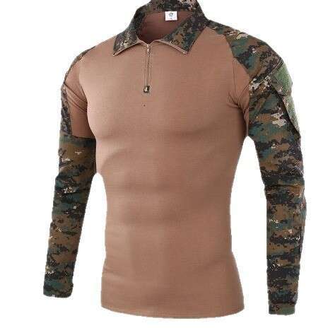 Combat Uniform Shirt Camouflage Cargo Sport Tops Airsoft Paintball Tactical TShirts Hiking 2025New UV protection upgraded version