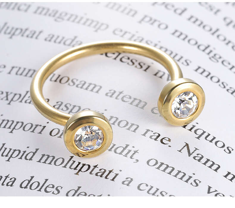 Stainless Steel Zirconia Ring - Minimalist Geometric Band in Gold/Rose Gold/Silver | Unisex Stackable (CFR3363)