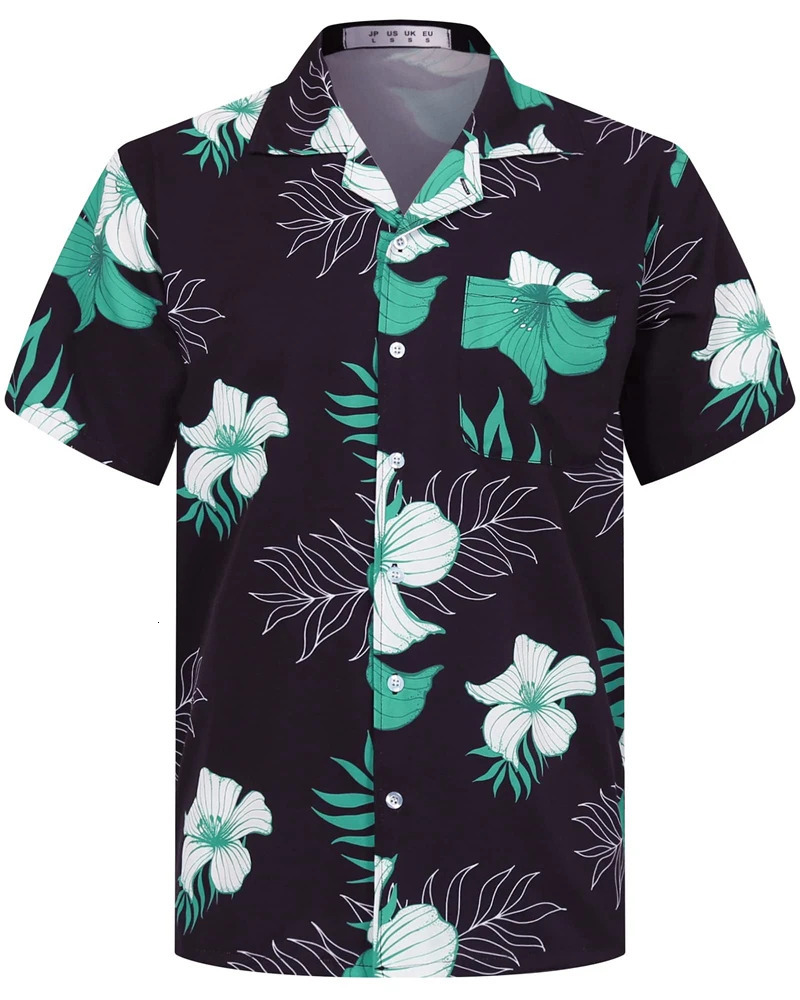 Summer Fashion Mens Hawaiian Shirts Short Sleeve Button Coconut Tree Printed Casual Beach Aloha Shirt Plus Size 6XL Hombre Ropa 250804