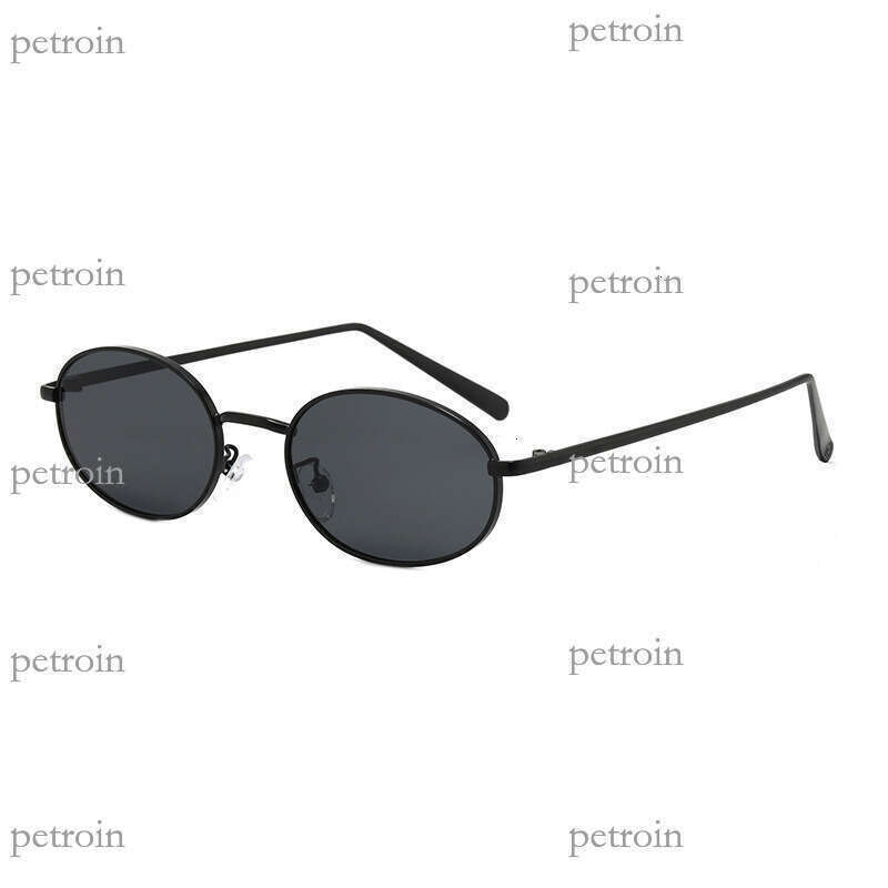 New Fashion Metal Oval Frame Korean Street Style Women High-end Sunshade Sunglasses for Men Trendy