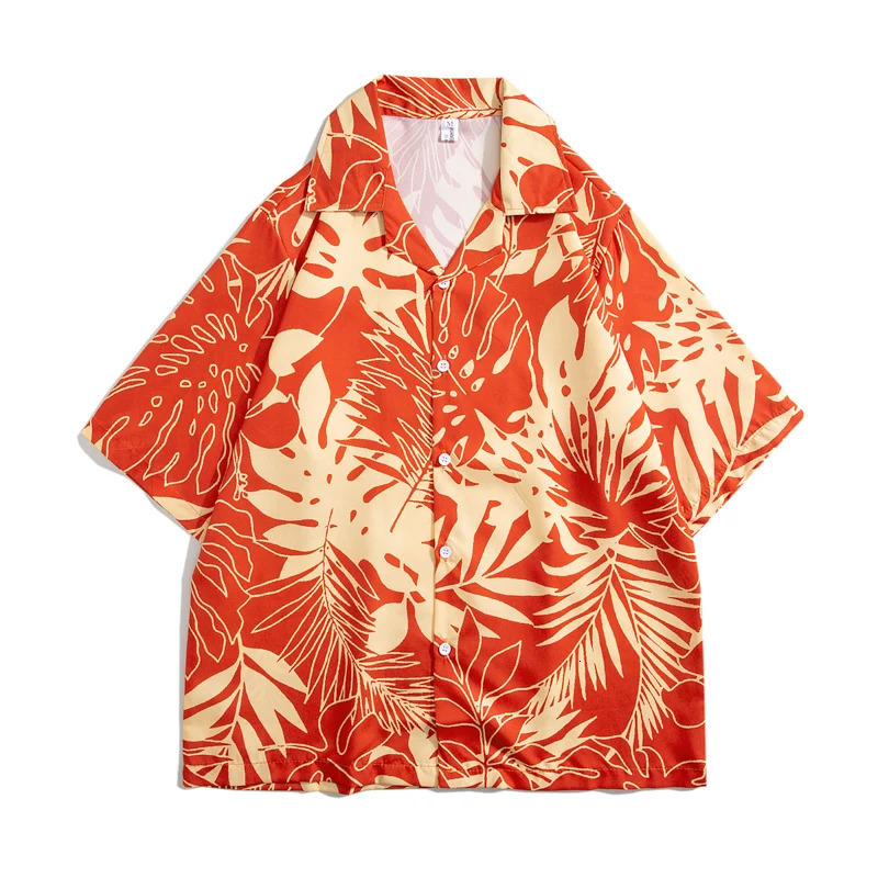 Summer mens floral shirt ned in Hawaiian beach style short sleeved casual ice silk quick drying loose top 250804