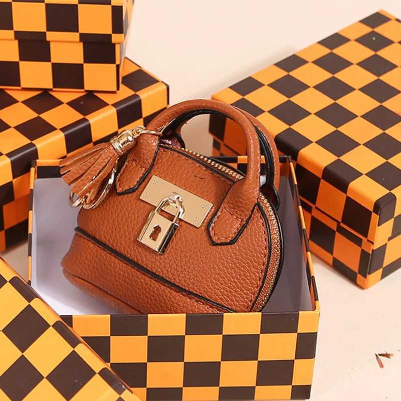 With Keychain Mini Luxury Phone Bag Mini Handbag Coin Purse Leather Coin Bag Simple Gift Mini Storage Pouch Y250815