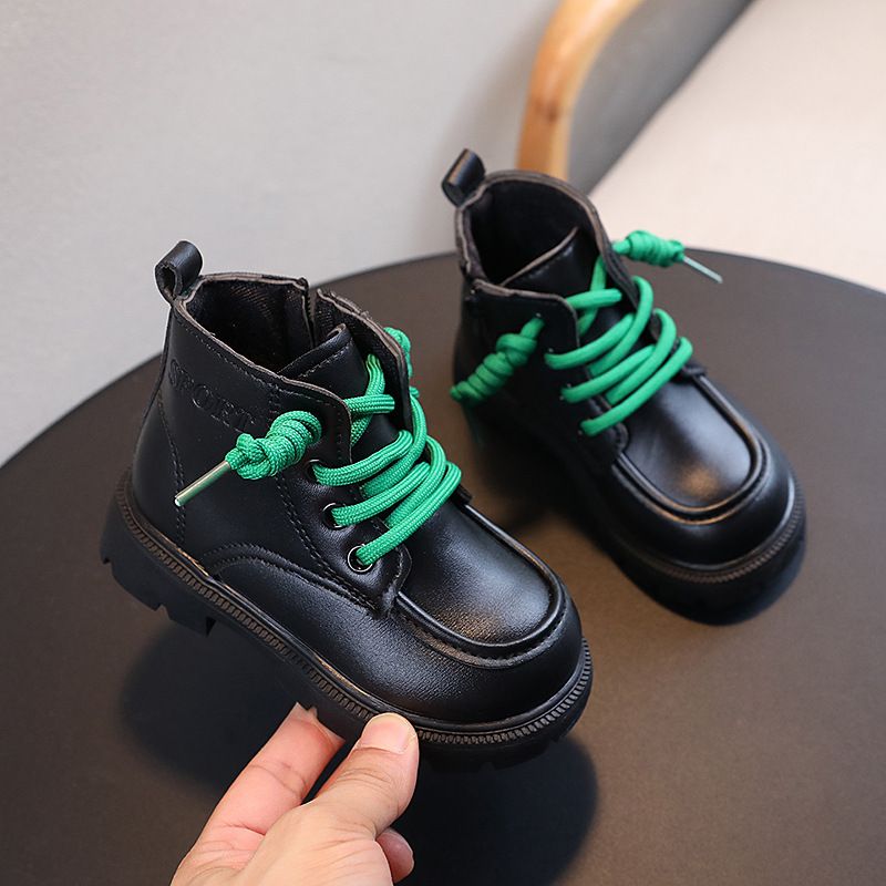 Children Leather Boots Girls Boys Autumn Winter New Fashion British Style Kidsnest Casual Comfortable Toddler Short Boots Kids Ankle Boots Size US 5C-