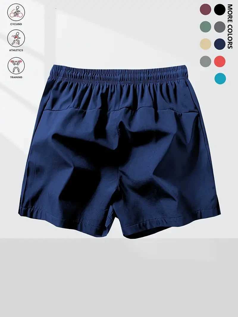 Summer beach volleyball badminton basketball sports new ice silk breathable solid color drawstring shorts men wear thin loose sp Y250814